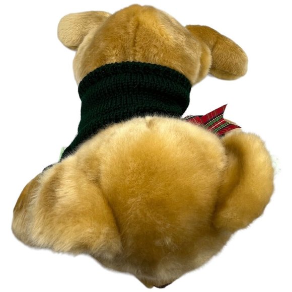 RBI Ron Banafato Bear Weighted Plush Holiday Sweater Plaid Bow Stuffed Animal - Picture 9 of 13